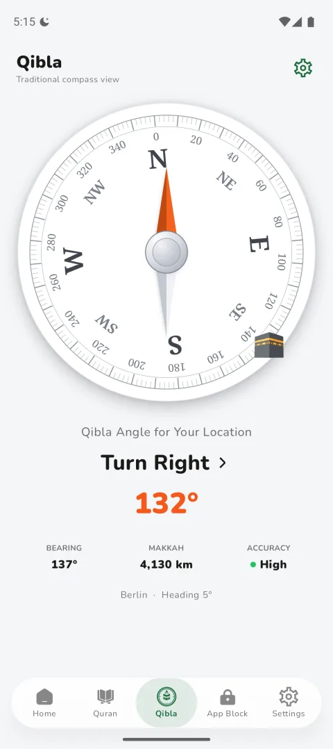 Qibla compass